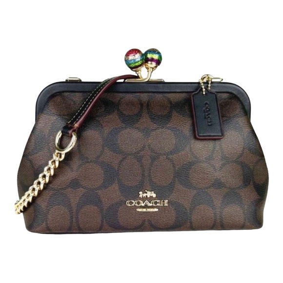 Coach Bags Coach Nora Kisslock Crossbody In Signature Canvas And
